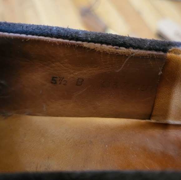 J.M. Weston loafers suede size 5.5 B Maron/dark brown color. - Picture 7 of 10